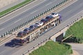 Oversized car carrier on the expressway, Beijing, China